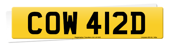 Registration number COW 412D